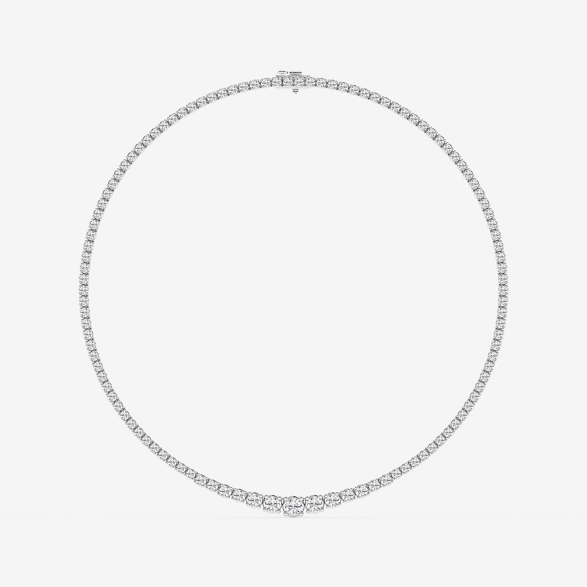Additional Image 3 for  10 ctw Round Lab Grown Diamond Four Prong Graduated Tennis Necklace